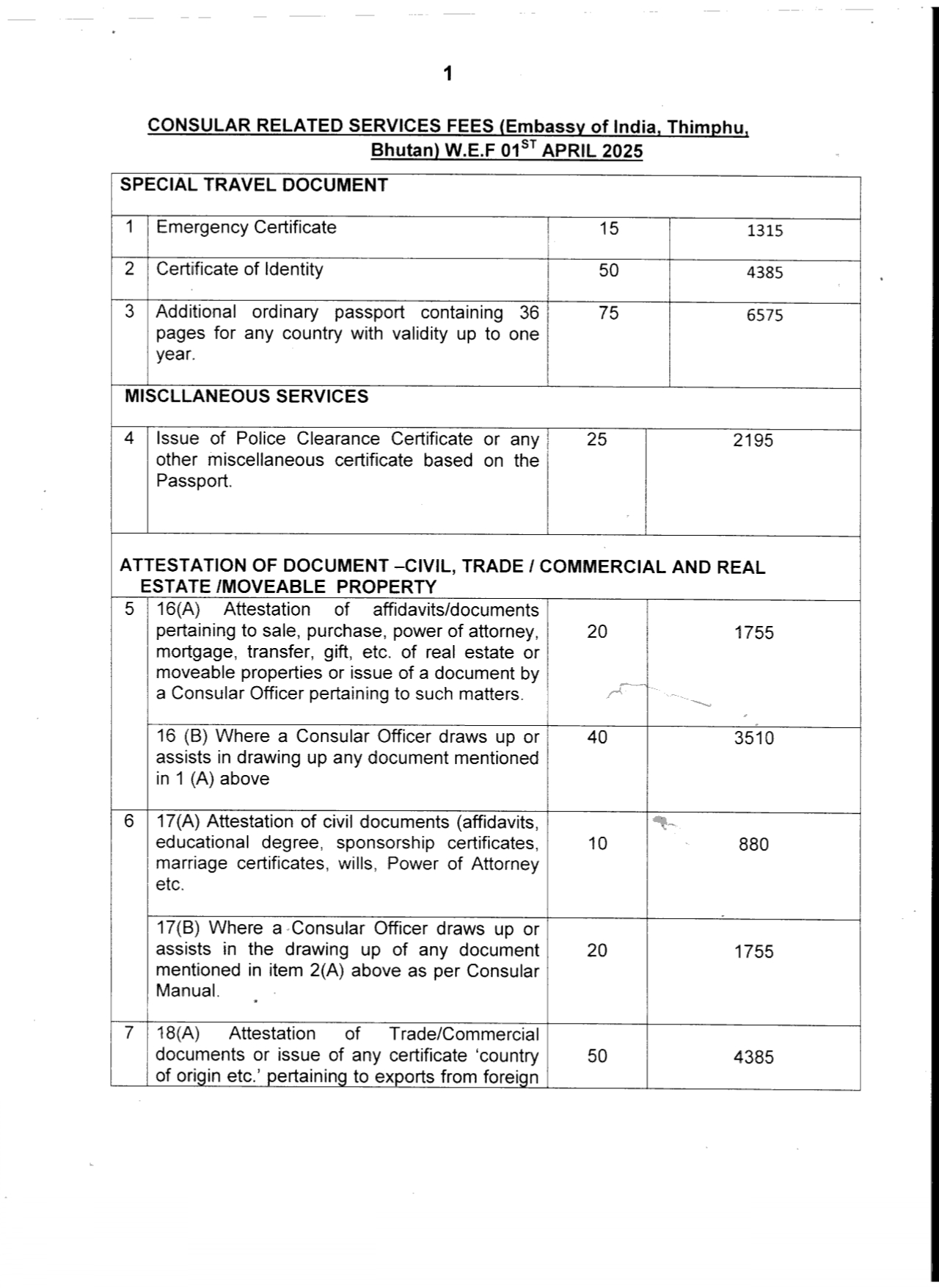 Consular Fee Image 1