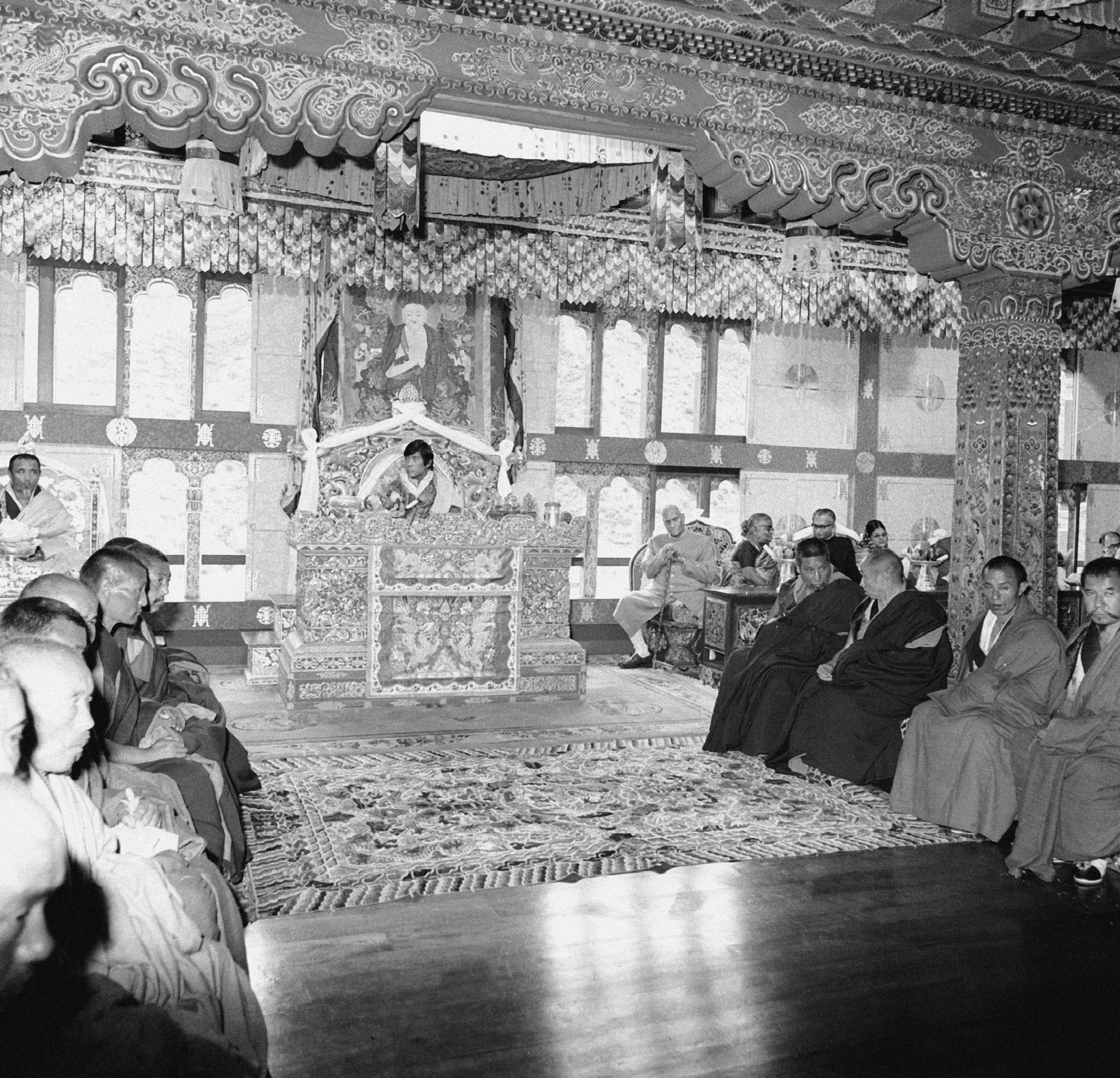 Shri V.V. Giri, President of India attended the Coronation of His Majesty Jigme Singye Wangchuck, The Fourth King of Bhutan.
(June 1974)
