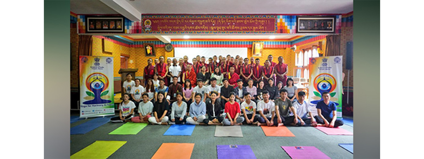  'International Day of Yoga' special yoga session at Institute of Science of Mind, Simtokha Dzong, Central Monastic Body, Thimphu.