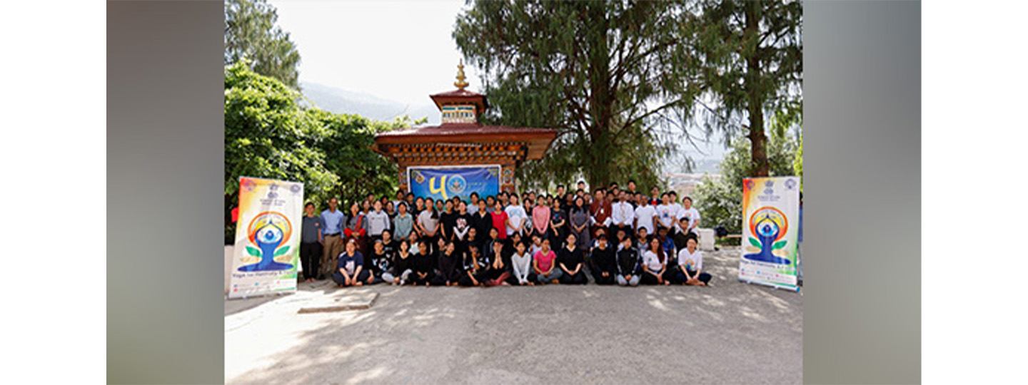  'International Day of Yoga' special yoga session at Lungtenzampa Middle Secondary School, Thimphu.