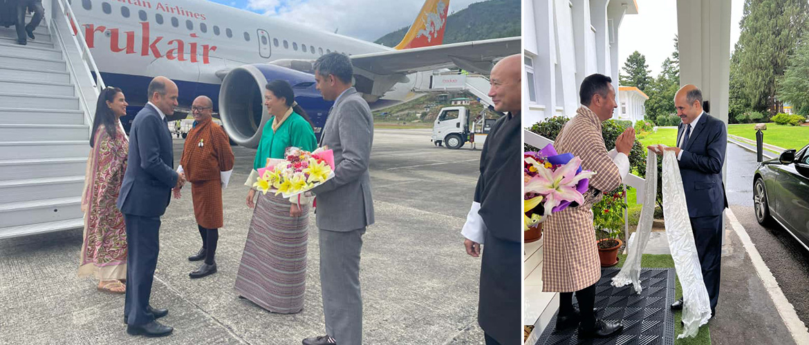  Sandeep Arya, Ambassador-designate of India to the Kingdom of Bhutan arrived in Thimphu today. On arrival, he exchanged greetings with senior officials of the Royal Government of Bhutan.