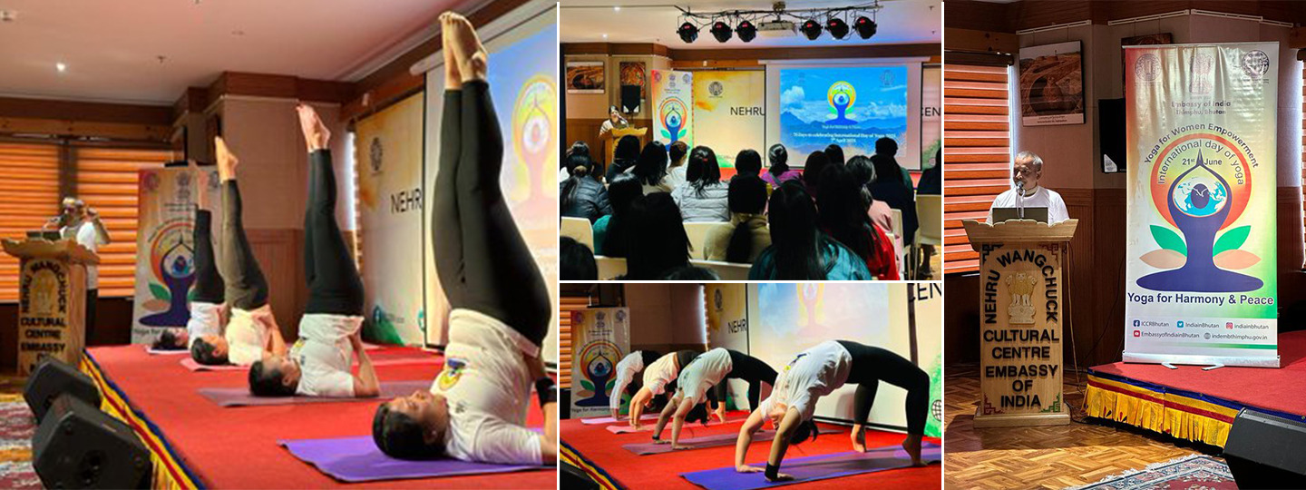  The Embassy of India and NWCC, Thimphu, kicked off the countdown with a special yoga session.