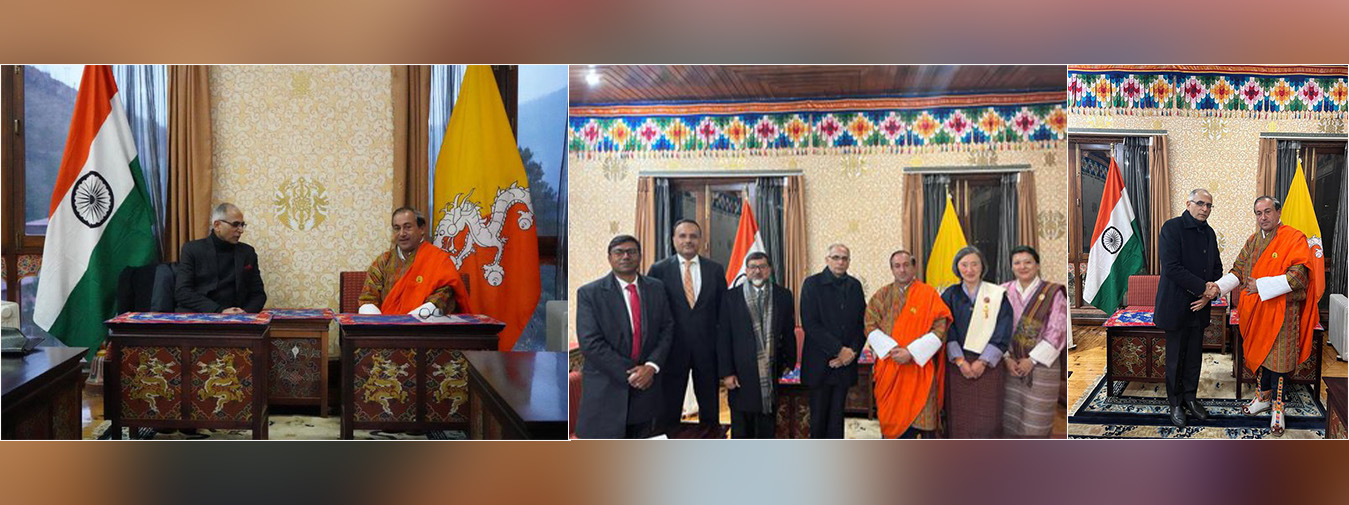  Foreign Secretary 
@AmbVMKwatra
 called on 
@FMBhutan
 Lyonpo D N Dhungyel. The two sides discussed important bilateral matters of mutual interest and ways to further strengthen India Bhutan relations across all sectors.