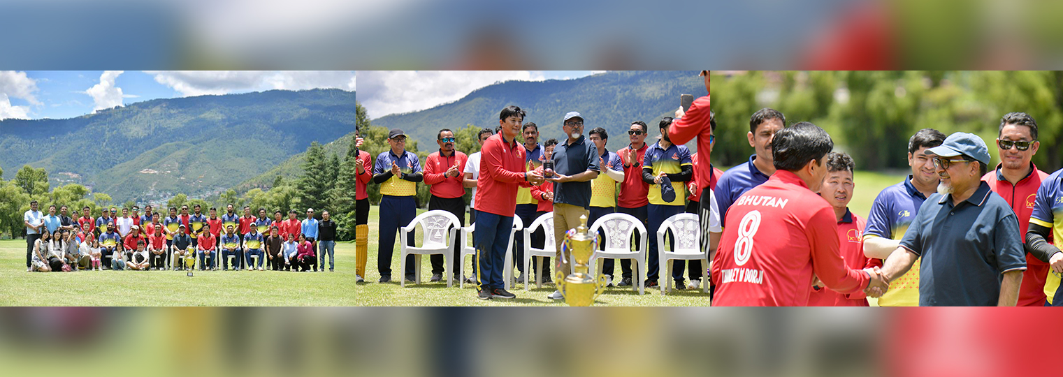  Bound by friendship, united by cricket. Snapshots from the spirited friendly match between Ambassador’s XI and Bhutan Cricket President’s XI. (27 July 2025)