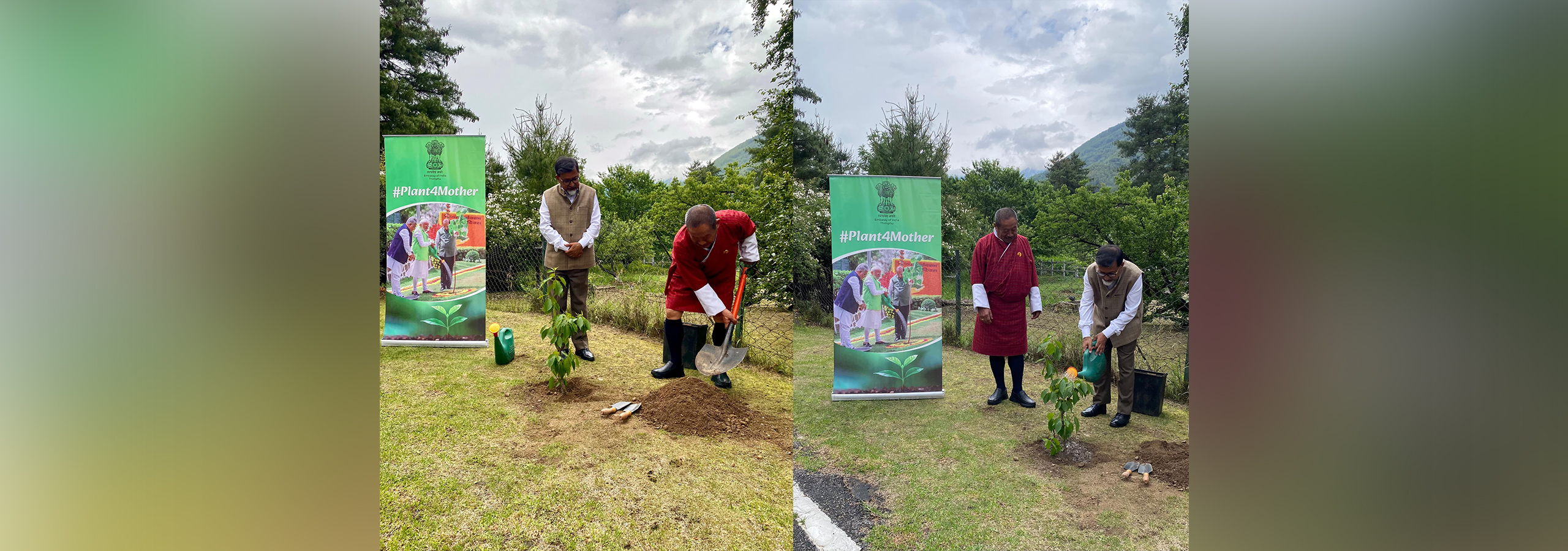  On the occasion of World Environment Day 2025, Lyonpo Gem Tshering, Minister of Energy & Natural Resources, RGoB joined Ambassador Sudhakar Dalela and Embassy team to plant a sapling at India House, under the Plant4Mother campaign. (6 June 2025)