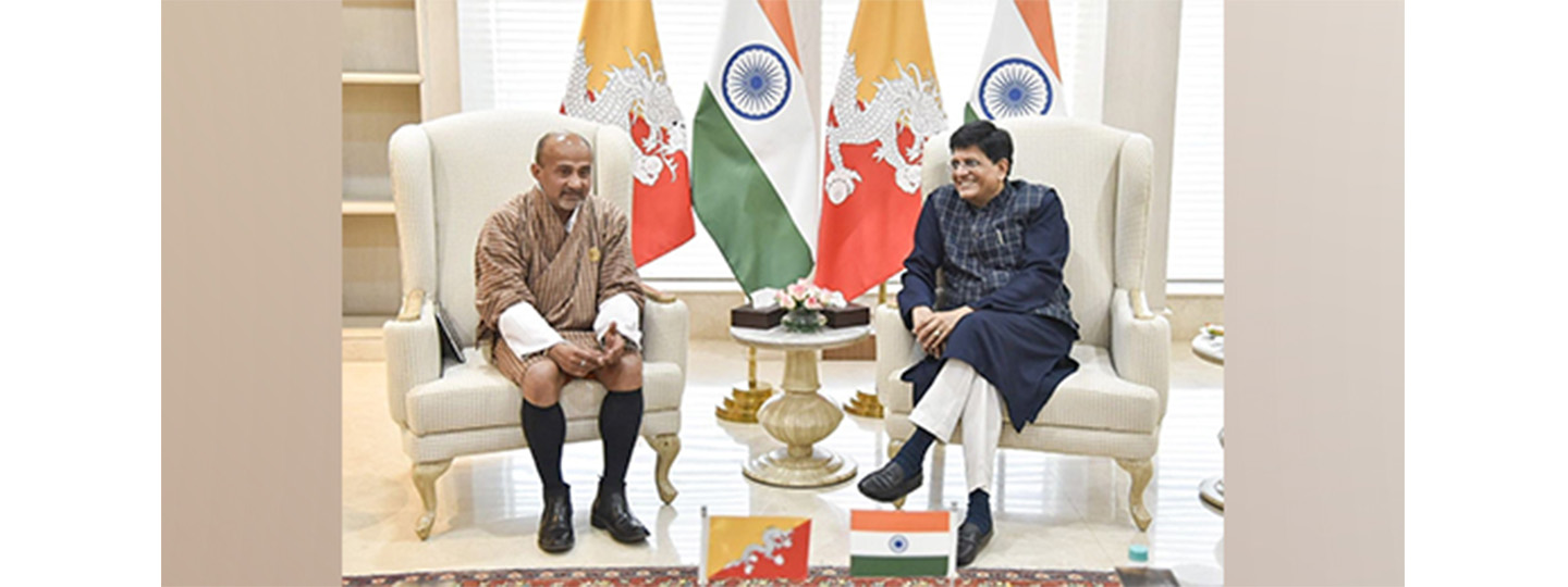  Bilateral meeting between Commerce & Industry Minister Shri Piyush Goyal and Lyonpo Loknath Sharma, Minister of Energy & Natural Resources; Industry, Commerce & Employment at New Delhi.