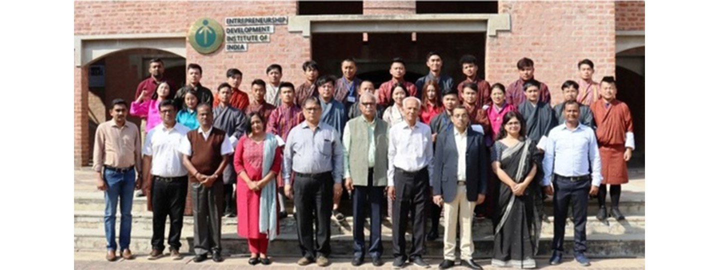  The fourth batch of 25 young Bhutanese entrepreneurs undergoing 4-week 'customised training' at Entrepreneurship Development Institute of India.
