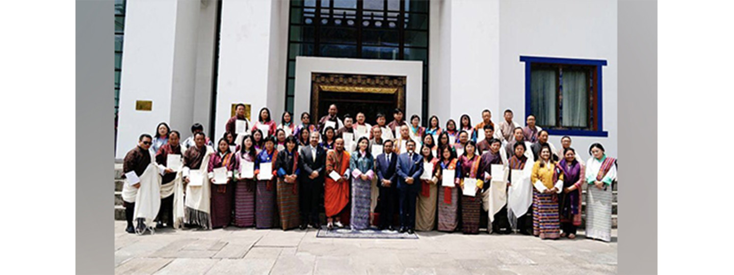  Ambassador Sudhakar Dalela joined Her Majesty The Queen Mother Sangay Choden Wangchuck at the inauguration of exhibition at Royal Textile Academy, Thimphu.