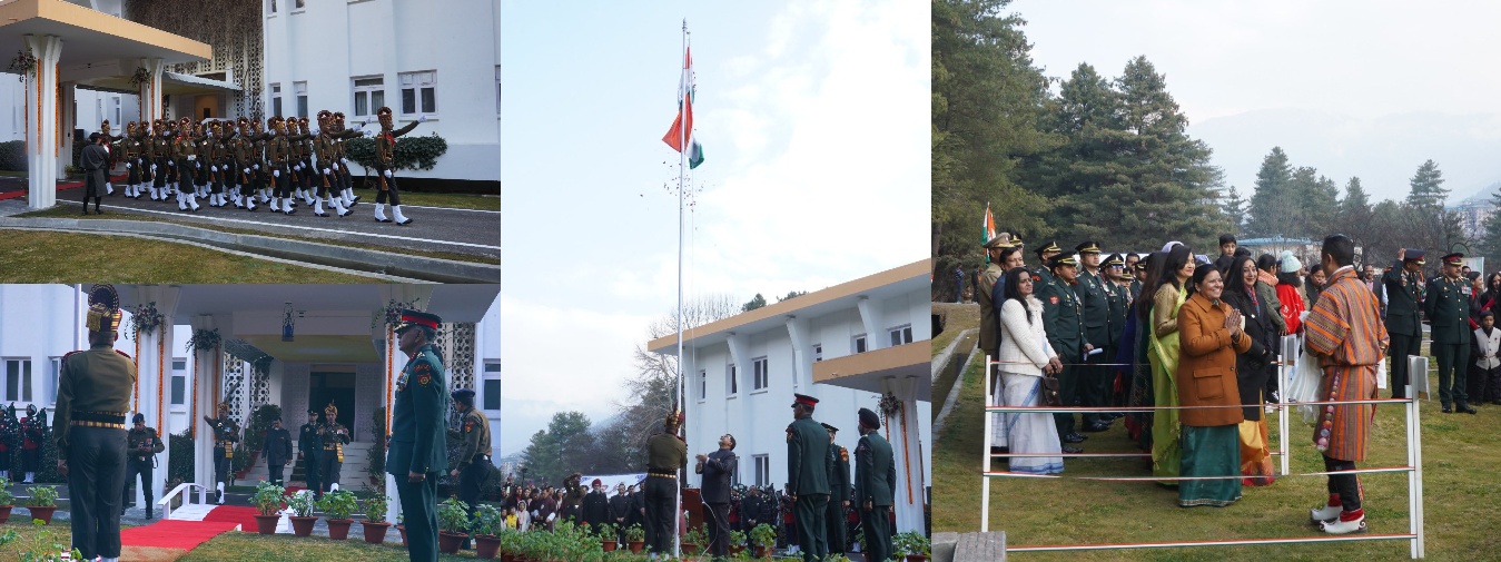  The 75th Republic Day of India was celebrated with patriotic fervour at the Embassy of India, Thimphu. Amb 
@SudhakarDalela
 unfurled the tricolour; a large number of fellow Indians and friends from Bhutan joined the celebrations at India House.